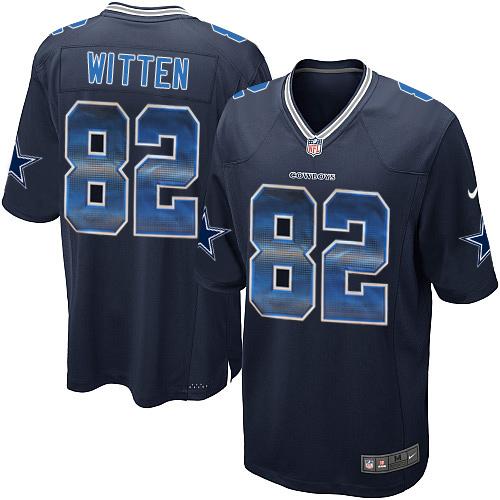 Nike Cowboys #82 Jason Witten Navy Blue Team Color Men's Stitched NFL Limited Strobe Jersey - Click Image to Close